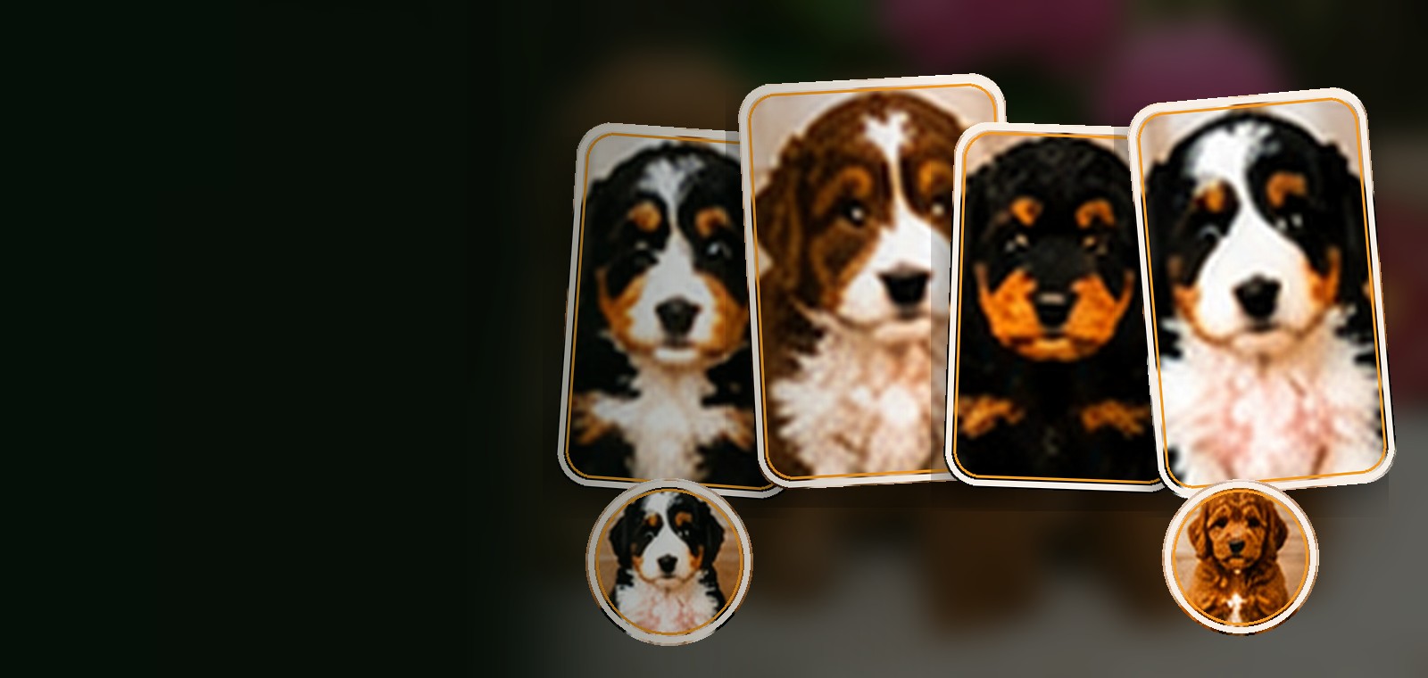 A collection of Hidden Ranch Doodles puppies